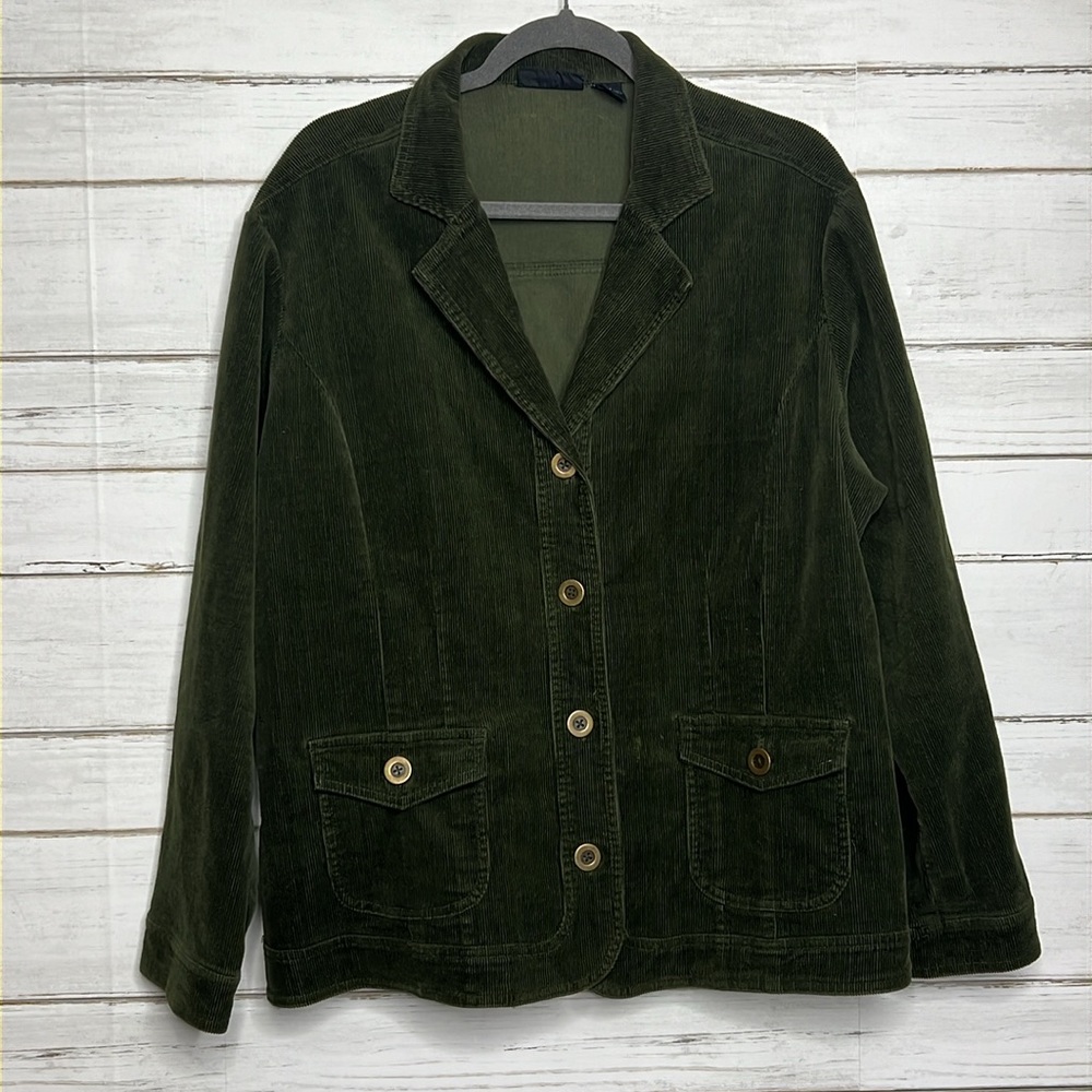 Relativity 2X Green Corduroy Blazer Jacket